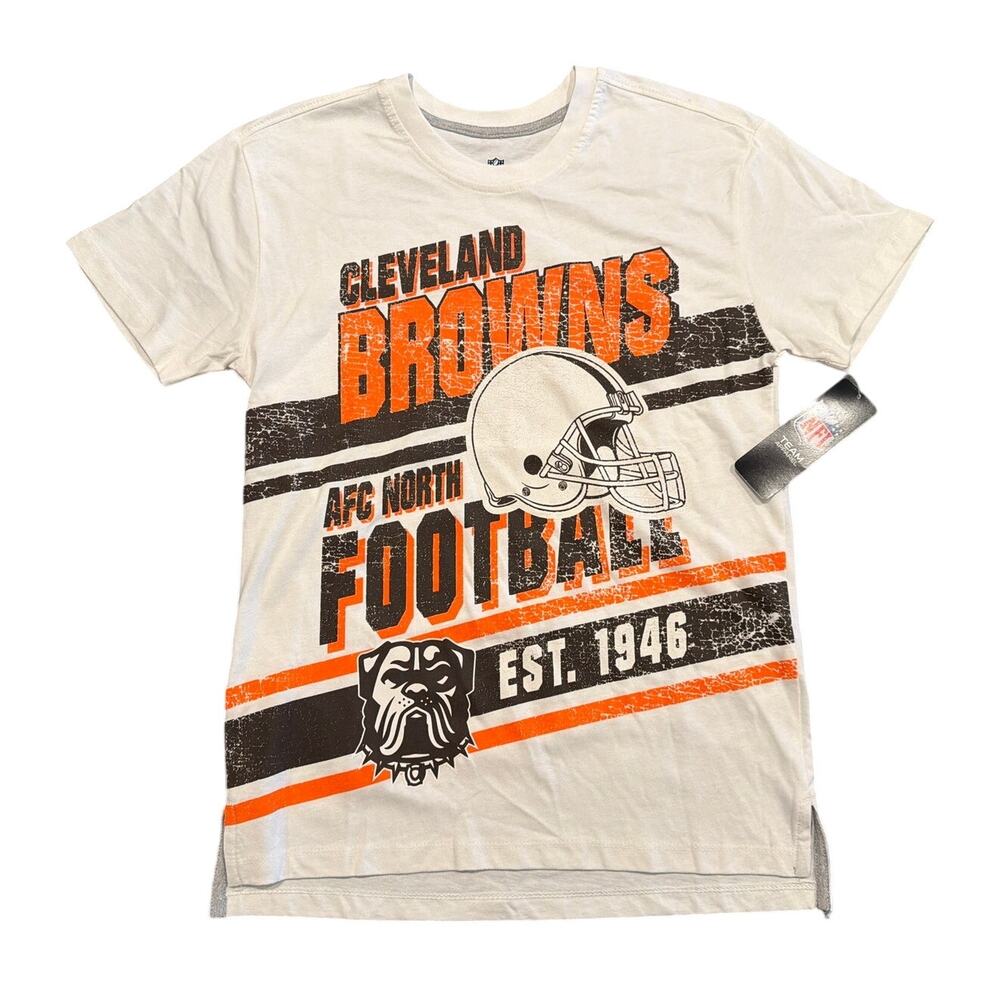 NWT NFL Cleveland Browns Youth AFC North Football Graphic T-Shirt Size Med 10/12